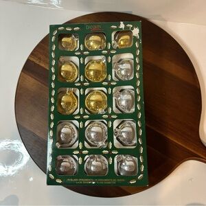 ✨ Vintage Danson Decor Glass Ornament Set – Gold & Silver Mini Baubles (15 pcs)